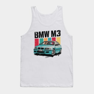 Bmw M3 E46 Drifting Vintage Car Tank Top